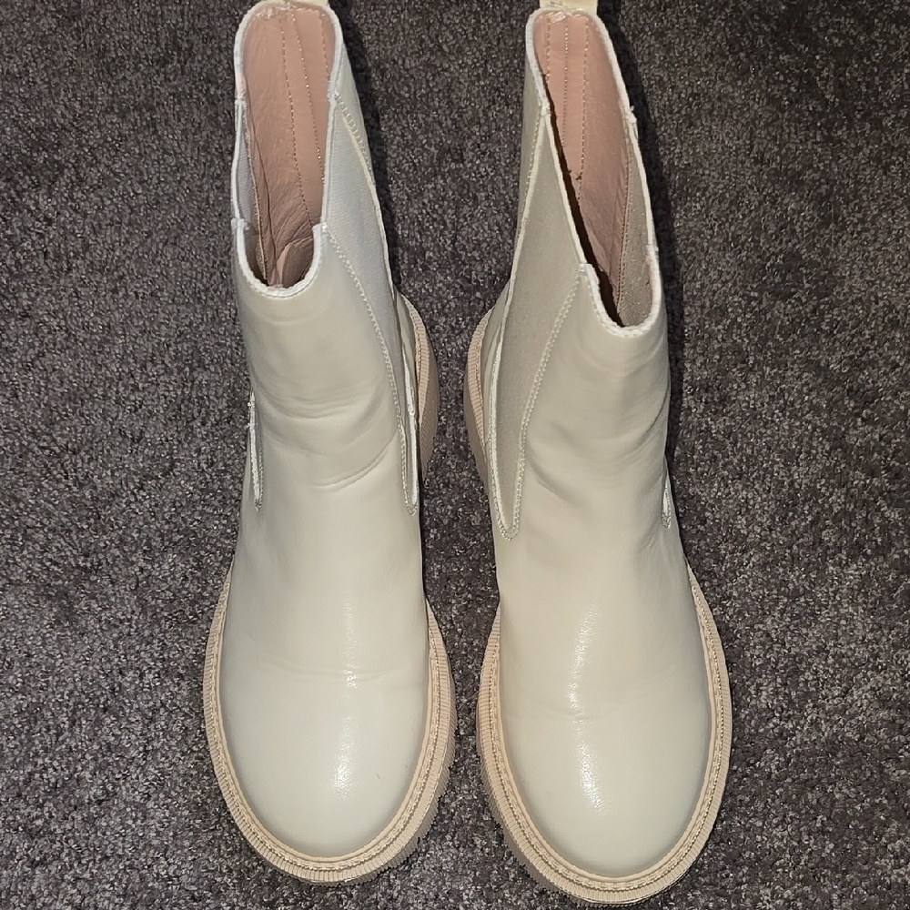 Stylish Cream Ankle Boots